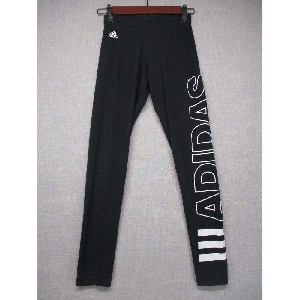 ADIDAS Black Sporty Minimalist Logo Casual Leggings Women Size‎ XS